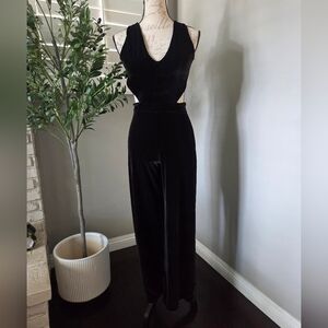 Elegant Black Velvet Jumpsuit